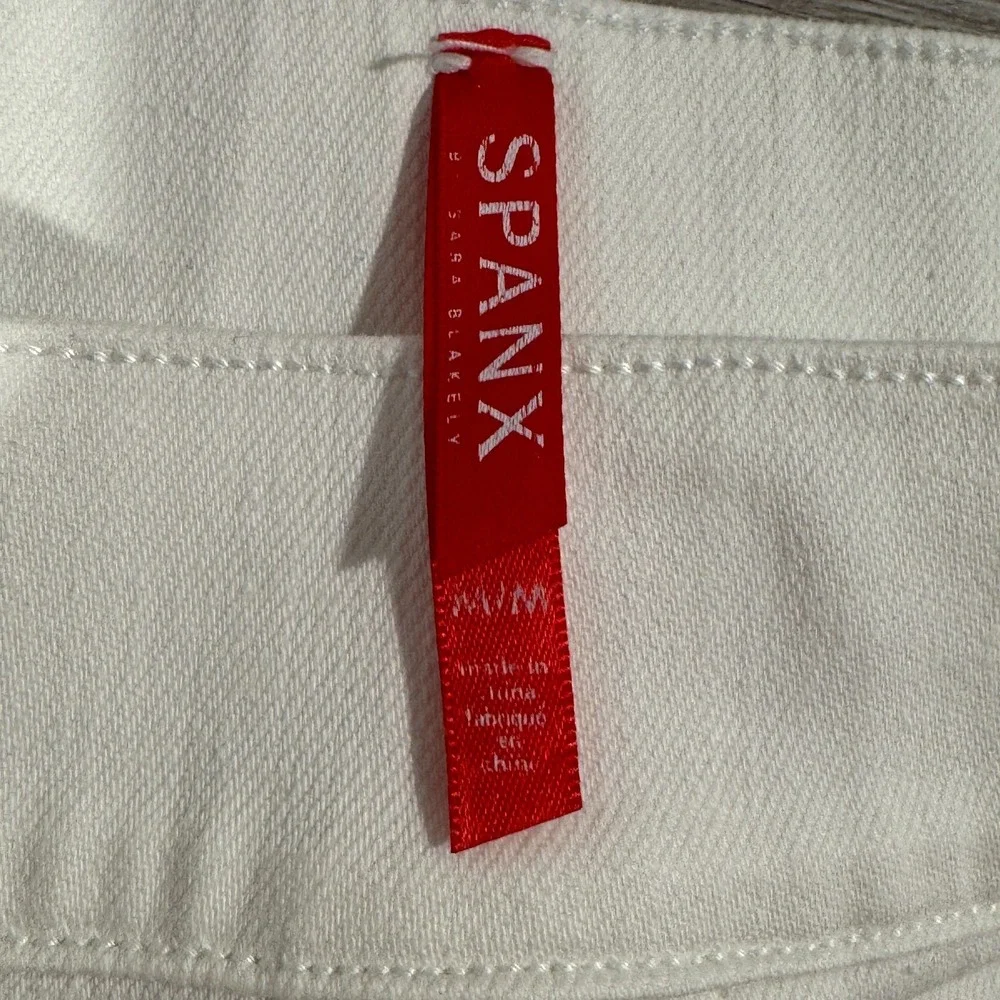 Spanx Jeans Women's Sz‎ M White Skinny High Rise Distressed 20229R 28x27